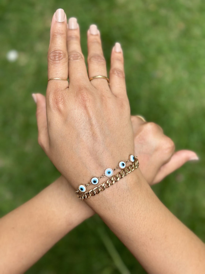 Two Layered Evil Eye Bracelet