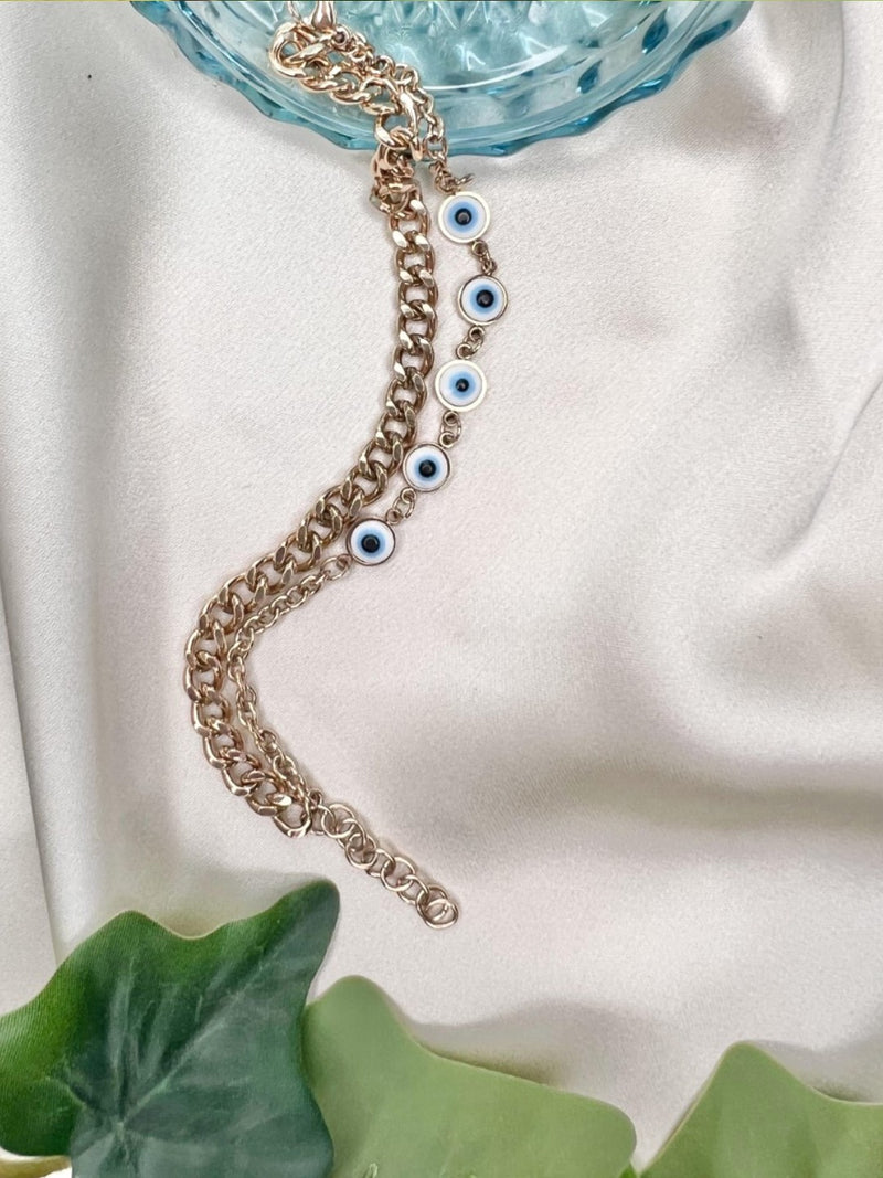 Two Layered Evil Eye Bracelet