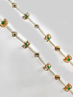 Bottle green Kundan & pearl