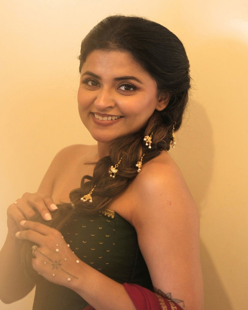 Kundan & Pearl hair jewel