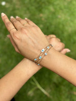 Layered Rose Gold Evil Eye Bracelet