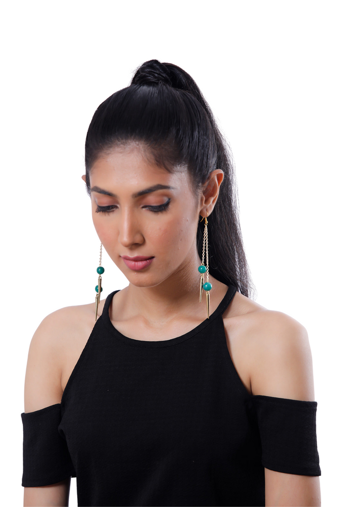 Green & Spike Dangles