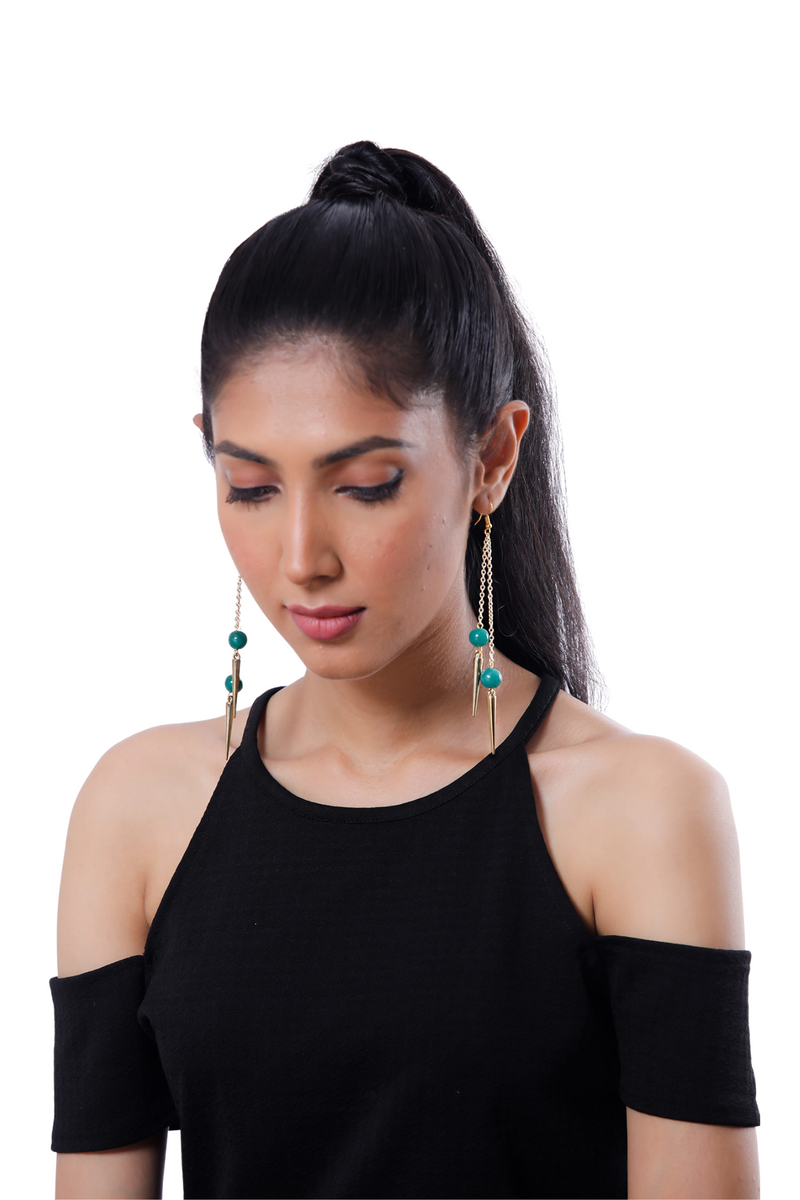 Green & Spike Dangles